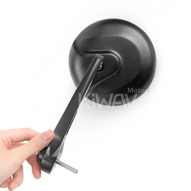 Rétroviseurs embout guidon noir rond RETRO vis 5mm pour Triumph Thruxton 04-08
