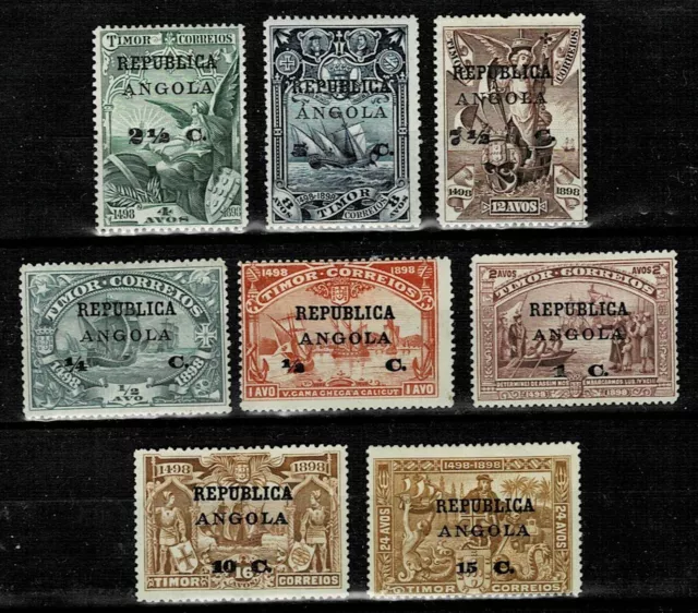 PORTUGAL ANGOLA 1913 Republica on Timor VASCO da GAMA Cplt FVF OG [Sc#200-207]