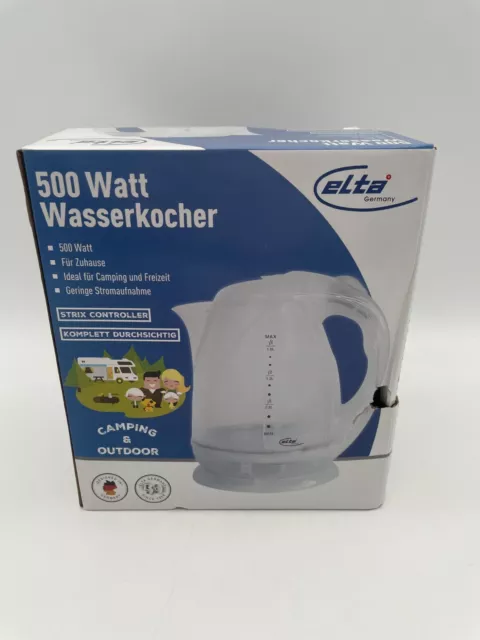 Elta® Wasserkocher weiß 1,8 Liter 500W Camping Neu