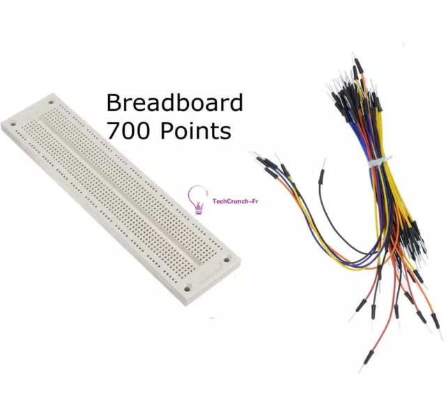700 Points Solderless PCB Breadboard SYB-120 +  65Pcs Jumper wires For Arduino R
