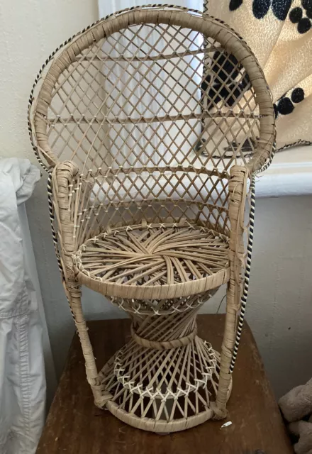 Small wicker chair online for teddy bear