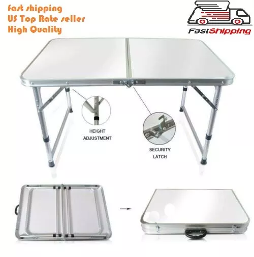 Portable Indoor Outdoor Aluminum Folding Table 4' Picnic Party Camping US seller