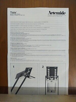 Manuale Istruzioni Lampada Tizio Artemide 