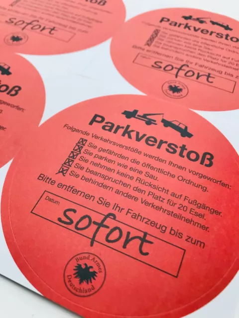 70 x Aufkleber Scheisse Geparkt Hinweis Parkverbot Falschparker Falsch  Parken - NetSpares GmbH