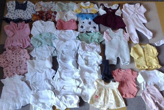 Baby Girls BIG Bundle Dresses,Tops,Cardigans,Sleepsuits,Vests, Dungarees NEWBORN