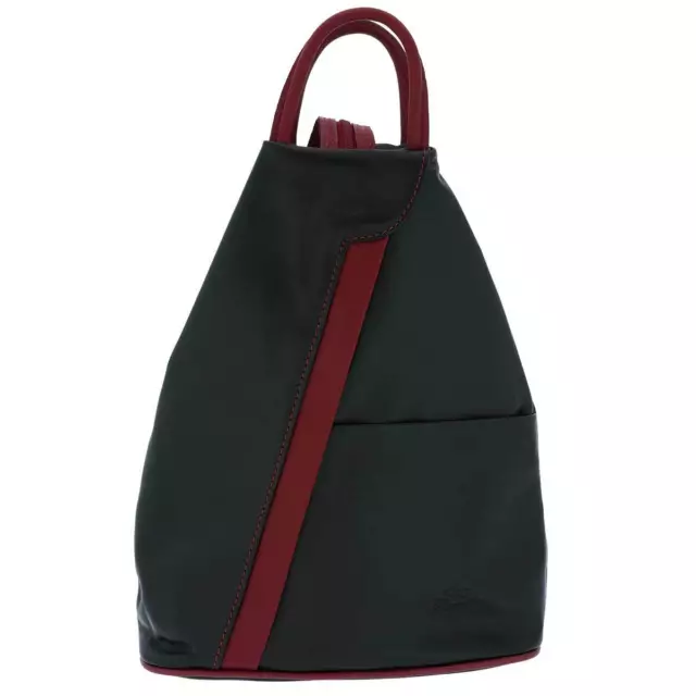 GlassOfVenice Fioretta Italian Genuine Leather Top Handle Backpack Purse Shoulde