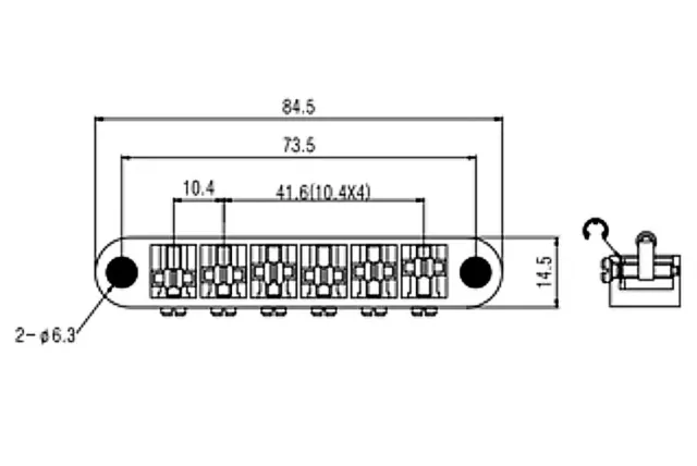 Rollsattel Tune-O-Matic Brücke für Import Epiphone® Les Paul, SG, ES, Punkt 2