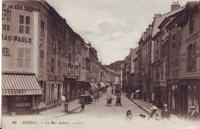 France Epinal - La Rue Aubert old unused postcard