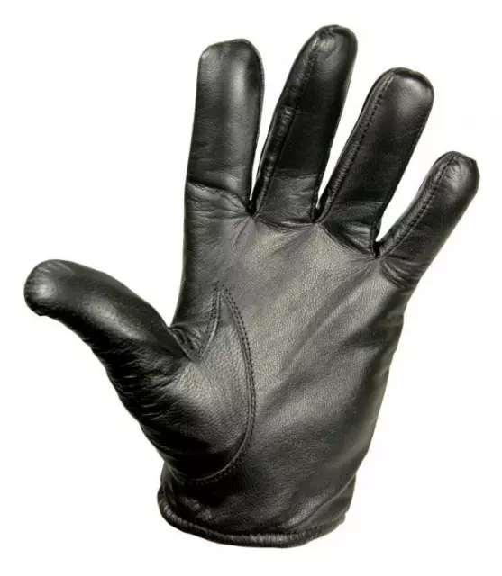 Protec schrägstrichfeste schwarze Lederhandschuhe aus Dupont Kevlarfutter 3
