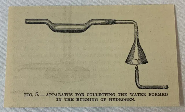 1885 Klein Magazin Gravur ~ Apparat Für Collecting Wasser Burning Wasserstoff