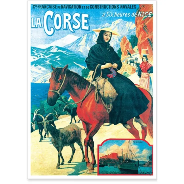 AFFICHE / CORSE - CHÈVRES DE BONIFACIO - PLM - 1904 / Abel BRUN - 50x70cm