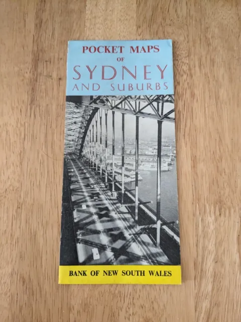 Pocket Map Of Sydney & Suburbs.. Bank Of  NSW 1960S