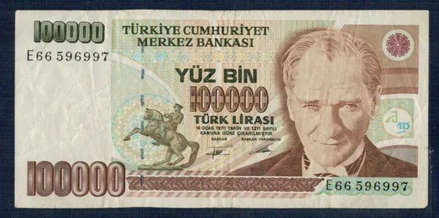 Turkey - 100.000 Lyre 1991 Prefix And P.M. N° 205b Very Fine - Gian 3