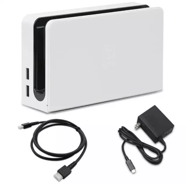 Genuine Nintendo Switch OLED White Dock Set with AC Adapter and HDMI Cable