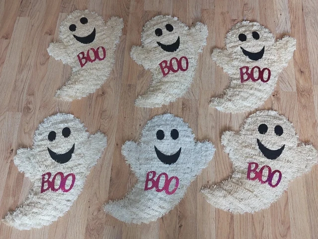 NUOVO Set di 6 Grandi 42cm Fantasmi Appesi Orpello Decorazioni Halloween
