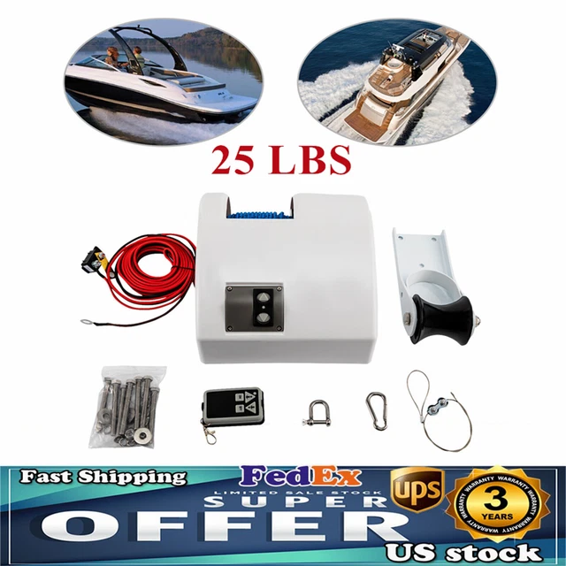 25 LBS ELECTRIC Anchor Winch 12V With Wireless Remote Control For Boat
