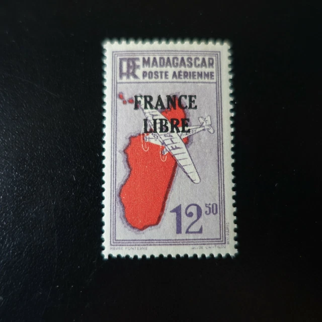 Colonie Madagascar Poste Aerienne Pa N°49 France Libre Neuf ** Gomme Coloniale