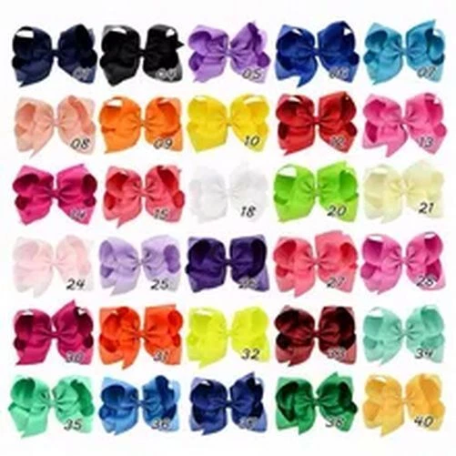Big Solid Ribbon Bow Hairclips Kids Girls Headwear Jewelry Bowknots Hairclips