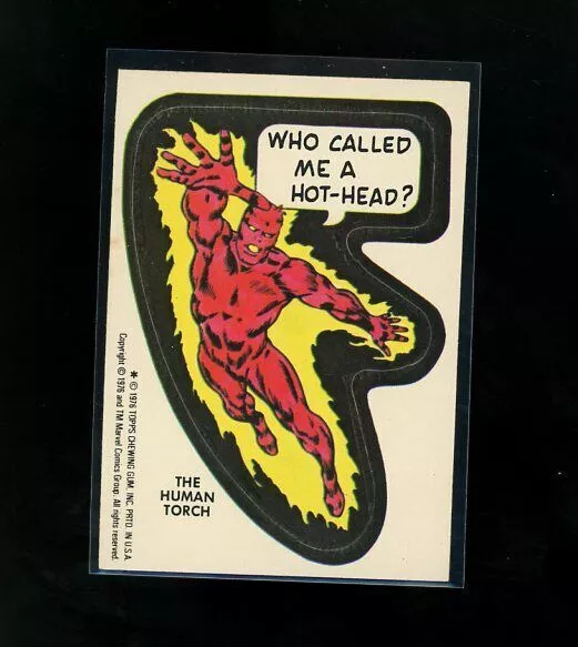 1976 Topps Marvel Comic Book Heroes The Human Torch- Blank Back