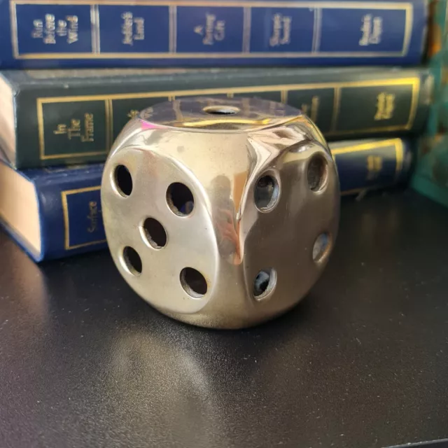 Vintage Large Brass Dice Die Ornament Home Decor Retro