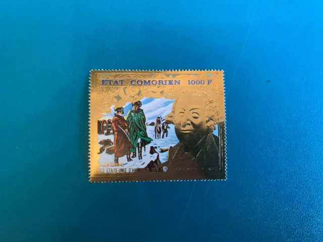Comoros Comores 1976 Mnh Us Bicentennial George Washington Valley Forge Gold