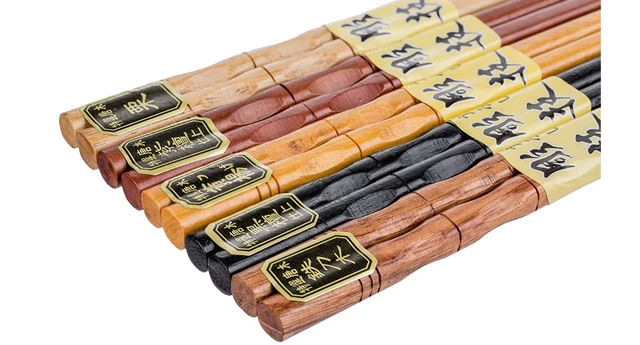 Heim Concept 5- Pairs Bamboo Chopsticks Reusable Chinese Korean Japanese Chop...