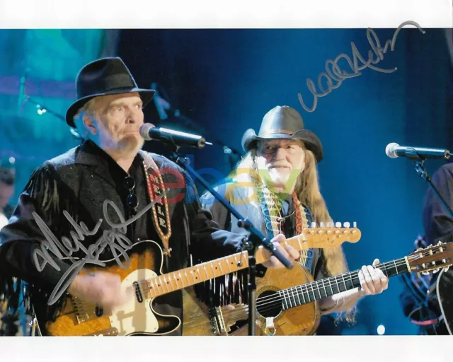 WILLIE NELSON & MERLE HAGGARD Autographed 8 x 10 Signed Photo reprint