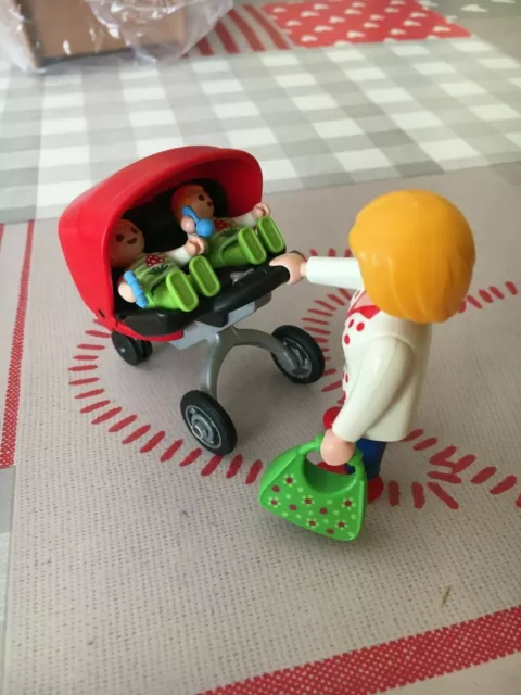 Playmobil : 5573 : City Life maman avec poussette et  jumeaux 