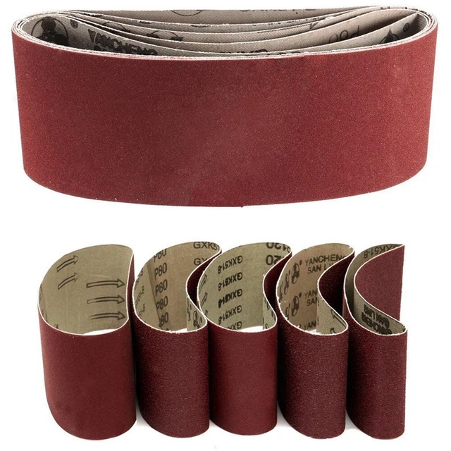 Nastri abrasivi nuovi di zecca carta vetrata 5 pezzi 60#/80#/120#/240# 75*457 mm durevoli