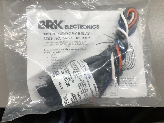 BRK Electronics RM3 Accessory Relay 120V AC, 60Hz, .02 AMP (3 of 3)