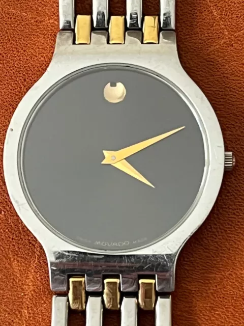 Movado Museum Watch Mans Size, 2-Tone Steel And Gold Plated Running!!