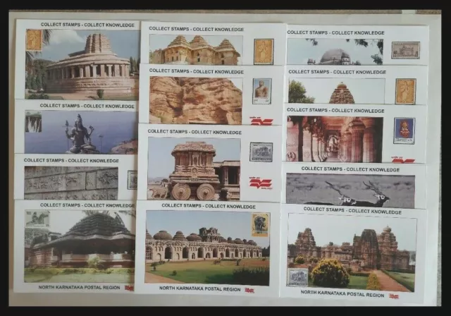 135. Inde Inutilisé Thématique Envoie Cartes 13 Diff.issued Par Inde Post. MNH