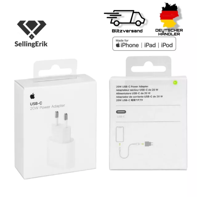 Original Apple 20W USB-C Power Adapter iPhone 15 14 13Pro Max Netzteil Ladegerät