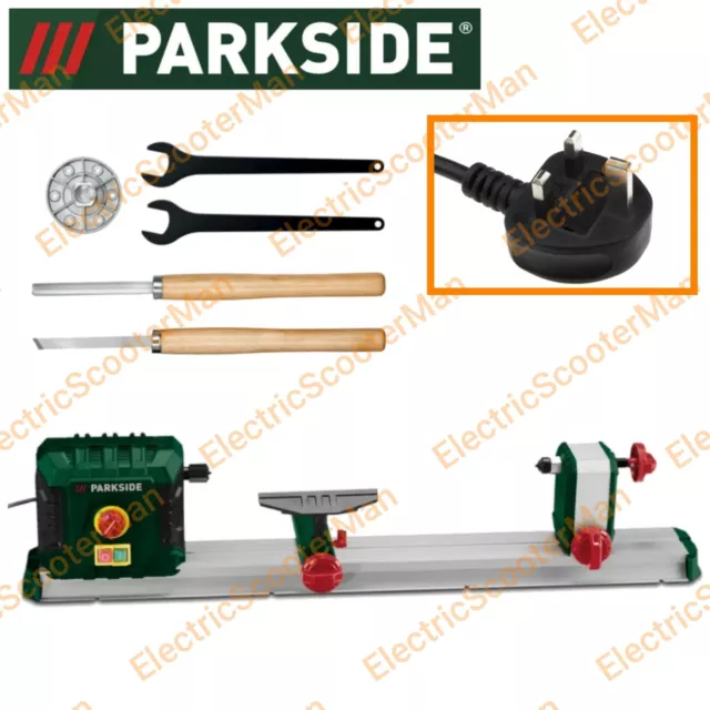 Parkside 550W 600W Wood Turning Lathe With 2 Chisels 2 Spanners Variable Speed