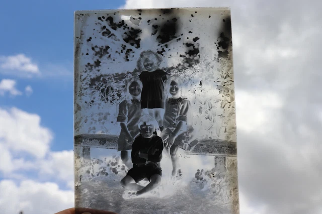 Plaque de verre Négatif photo - photo d'enfants , famille