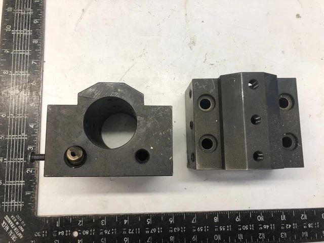 2 Lot - CNC Lathe Turret Tool Holder Block Coolant Thru 1.75" ID 1-3/4"