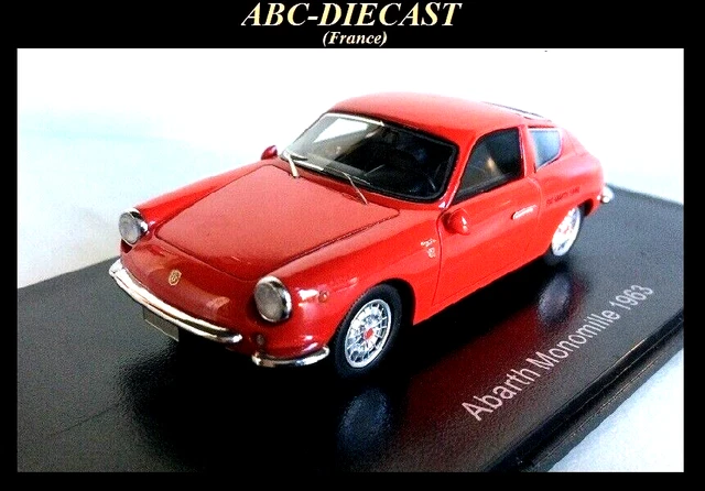 Miniature NEO 1/43 Fiat Abarth 1000 GT Monomille 1963 – Rouge, Résine, Occasion Comme Neuve