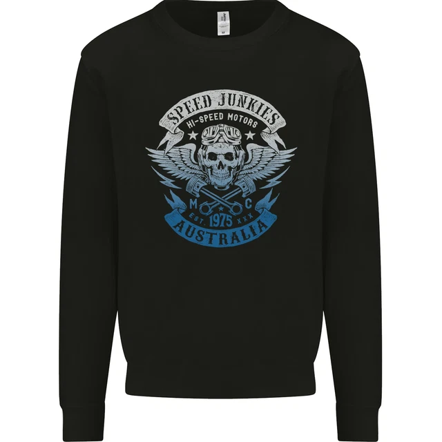 Australia Speed Junkies Biker Motorcycle Kids Sweatshirt Jumper