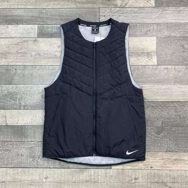 Nike Dri-Fit Aerolayer Mens Black Running Gilet Size M Dj0533-010