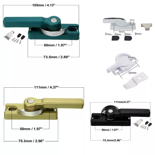 Sliding Window Security Lock Stainless Steel Crescent Latch Colorful 50x5mm