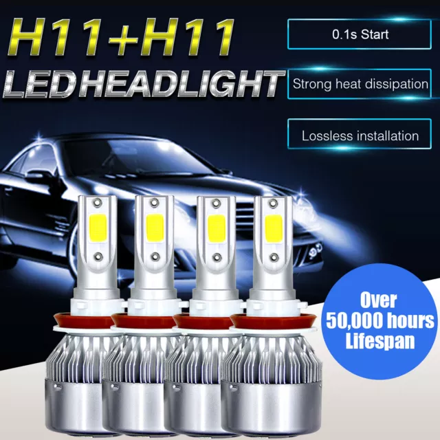 Combo LED Headlight Bulbs Fit for Chevy Malibu Impala High Low Beam 6000K 4pcs