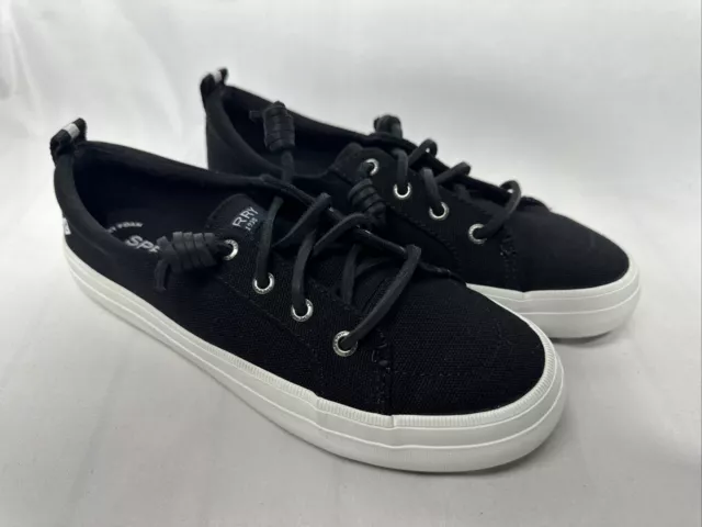 Sperry Top Sider Womens Crest Vibe Black Fashion Sneaker Size 6.5 M