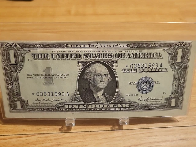 1957 STAR NOTE One Dollar Blue Seal Note Silver Certificate Uncirculated