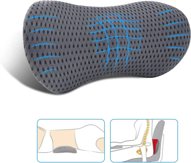 Lumbar Pillow Memory Foam Lumbar Support Pillow for Office Chair and Car Seat, B