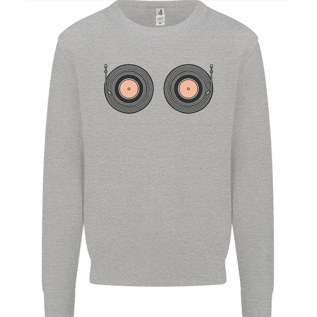 Tetta Ponti Dj Djing Divertente Giradischi Vinile Uomo Felpa Maglione