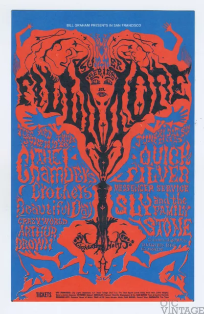 Chambers Brothers Postcard  Its a Beautiful day 1968 Bill Graham Fillmore BG125