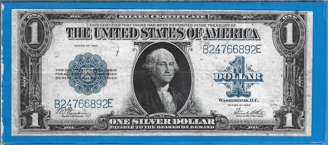1923 $1 Silver Certificate Horse Blanket,FR 238,Large Blue Seal,Circ VF,Nice!