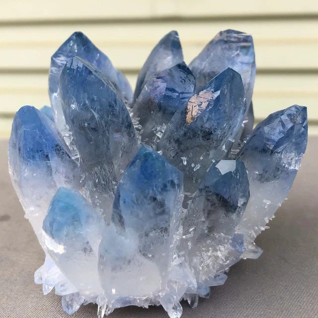 459g  New Find blue Phantom Quartz Crystal Cluster Mineral Specimen Healing 4
