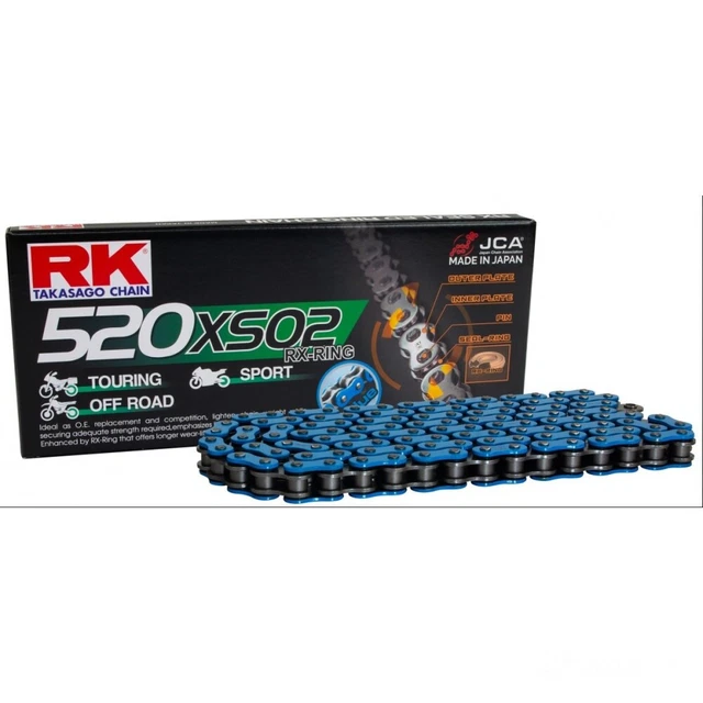 CHAÎNE RK BL520XSO2/116 bleu ouvert avec serrure à rideaux pour Cagiva ...