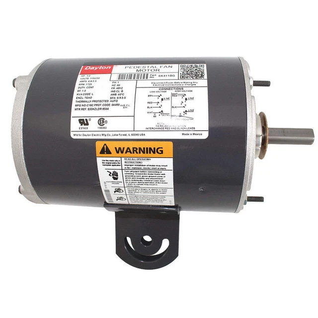 DAYTON 6K411 Motor,1/2 HP,Yoke